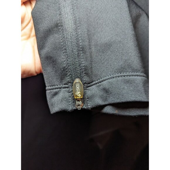 Asics CALI PERFORMANCE PANT Black White largeElastic Waist Athletic Pants - Picture 4 of 16